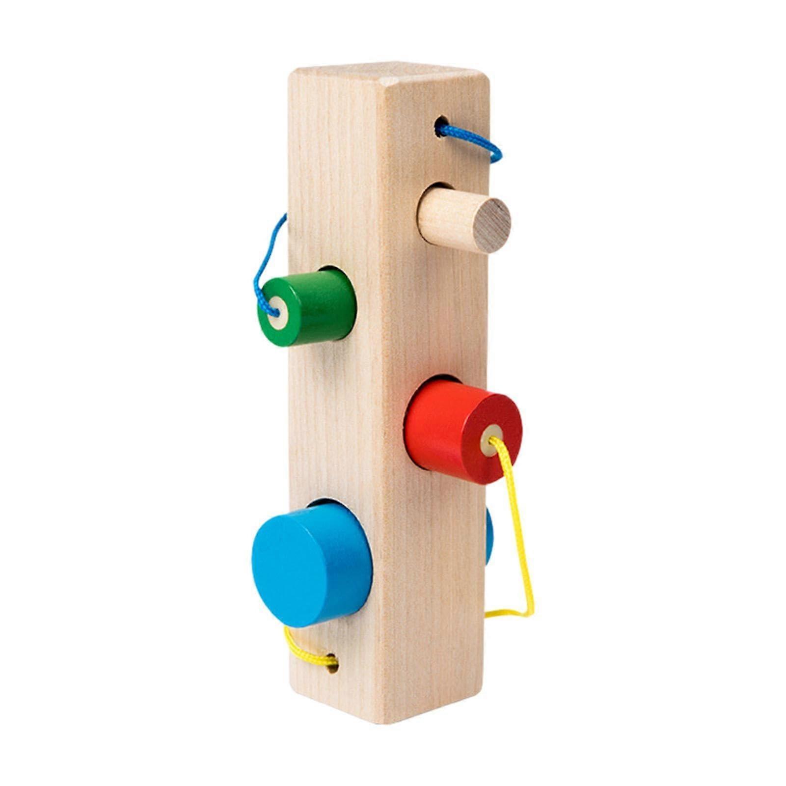 Laceup puzzle toy, toy, wooden cylinder, travel toy, educational toy, interactive learning toy for early development