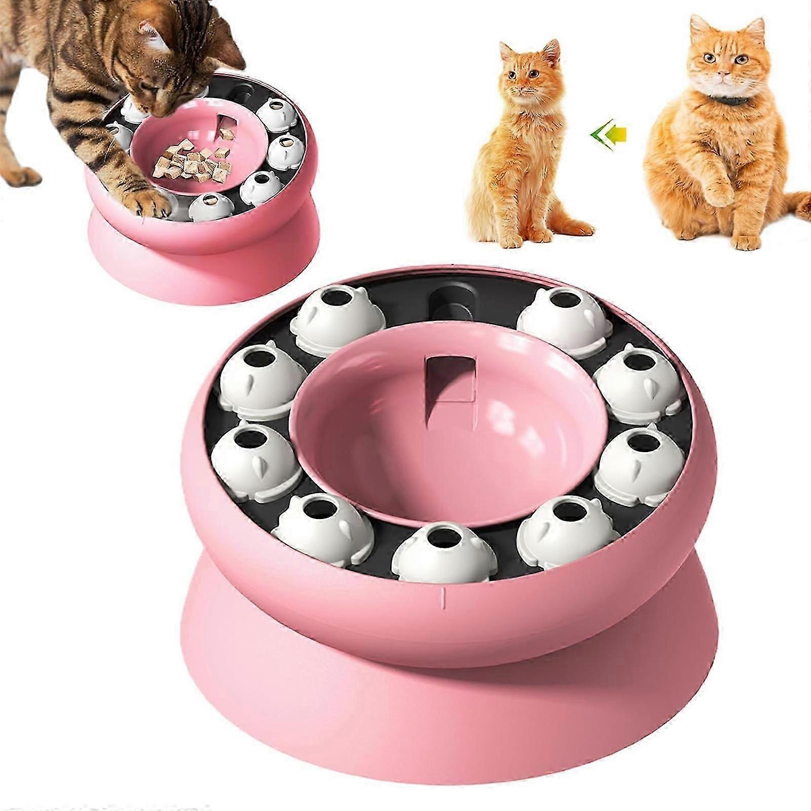 Slow Feeder Cat Bowl, Fun Interactive Feeder, Slows Down Pets Eating, BPA Free Slow Feeder Cat and Dog Bowl, Cat Bowl for Dry and Wet Food