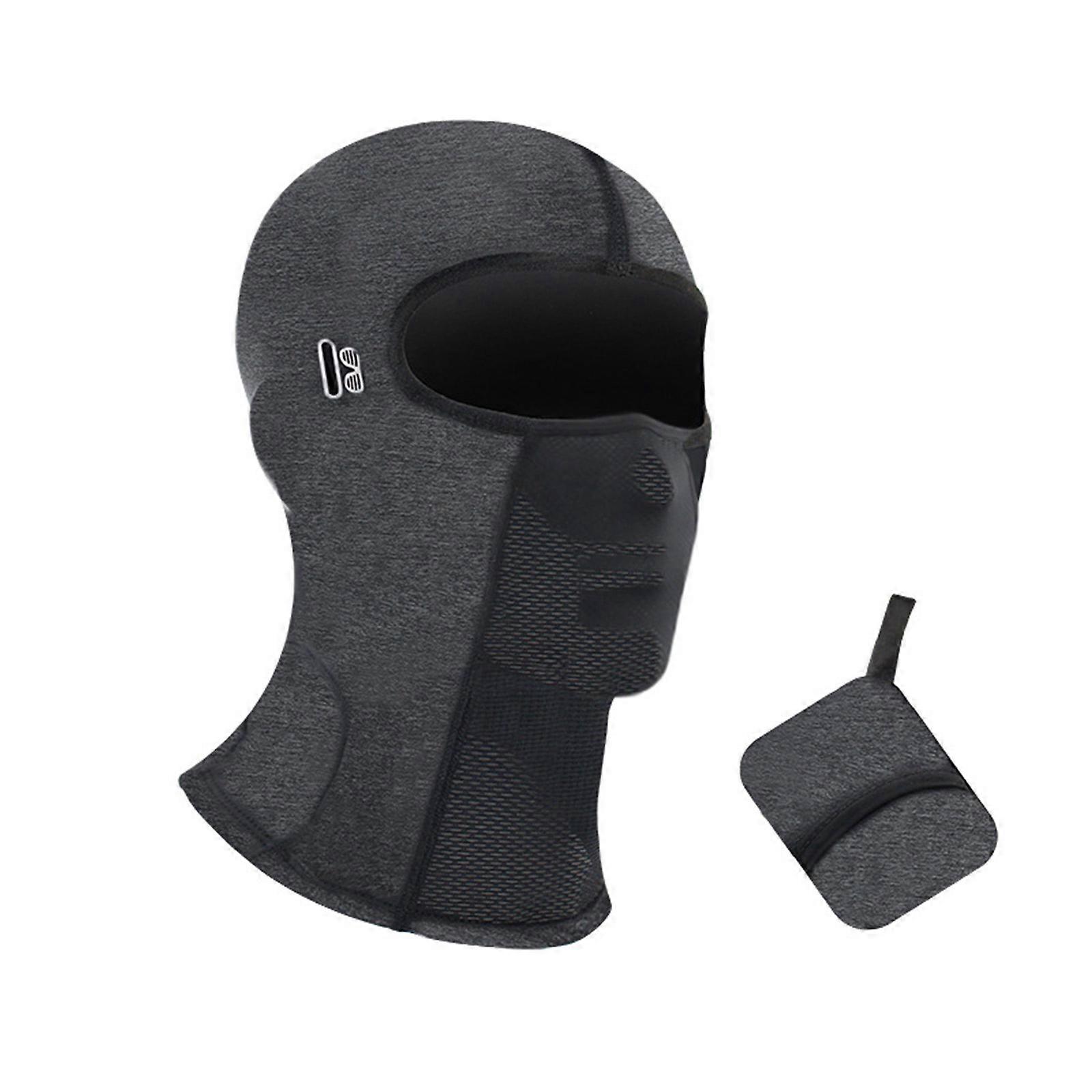 Andningsbar Ice Silk Hjälm Innerfoder Med Glasögon Hål Justerbar Solskydd Huvudskydd För Cykling Motorcykel Grå