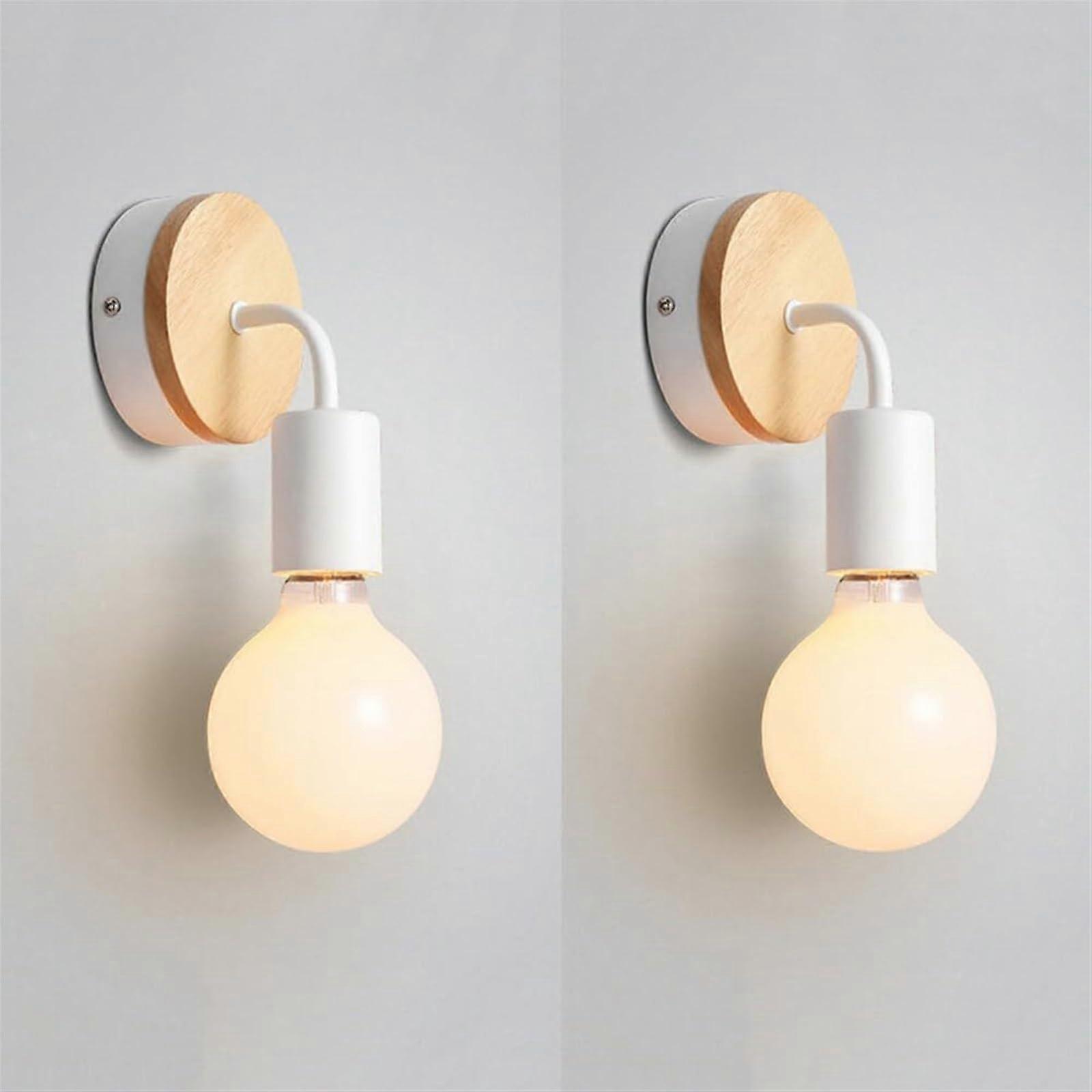 Set of 2 modern wall lights, black/white, retro interior wall light