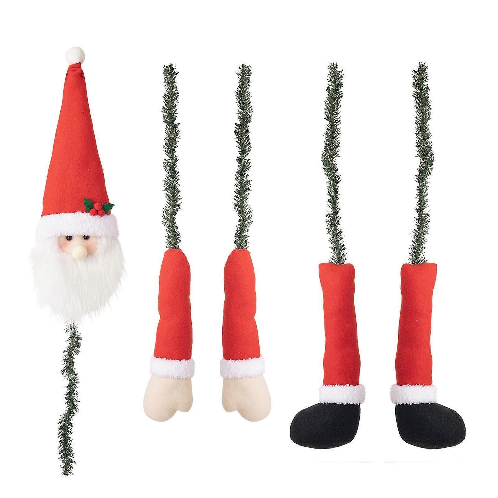 3Pcs Christmas Tree Decorations Large Plush Santa Stuffed Tree Topper