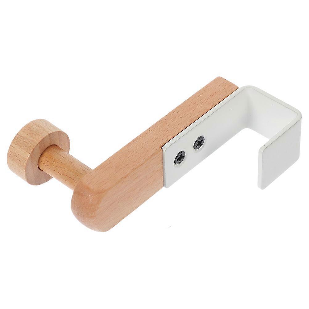 Door Hanger Rectangular Hook Simple Use Iron Wood Storage 1Set