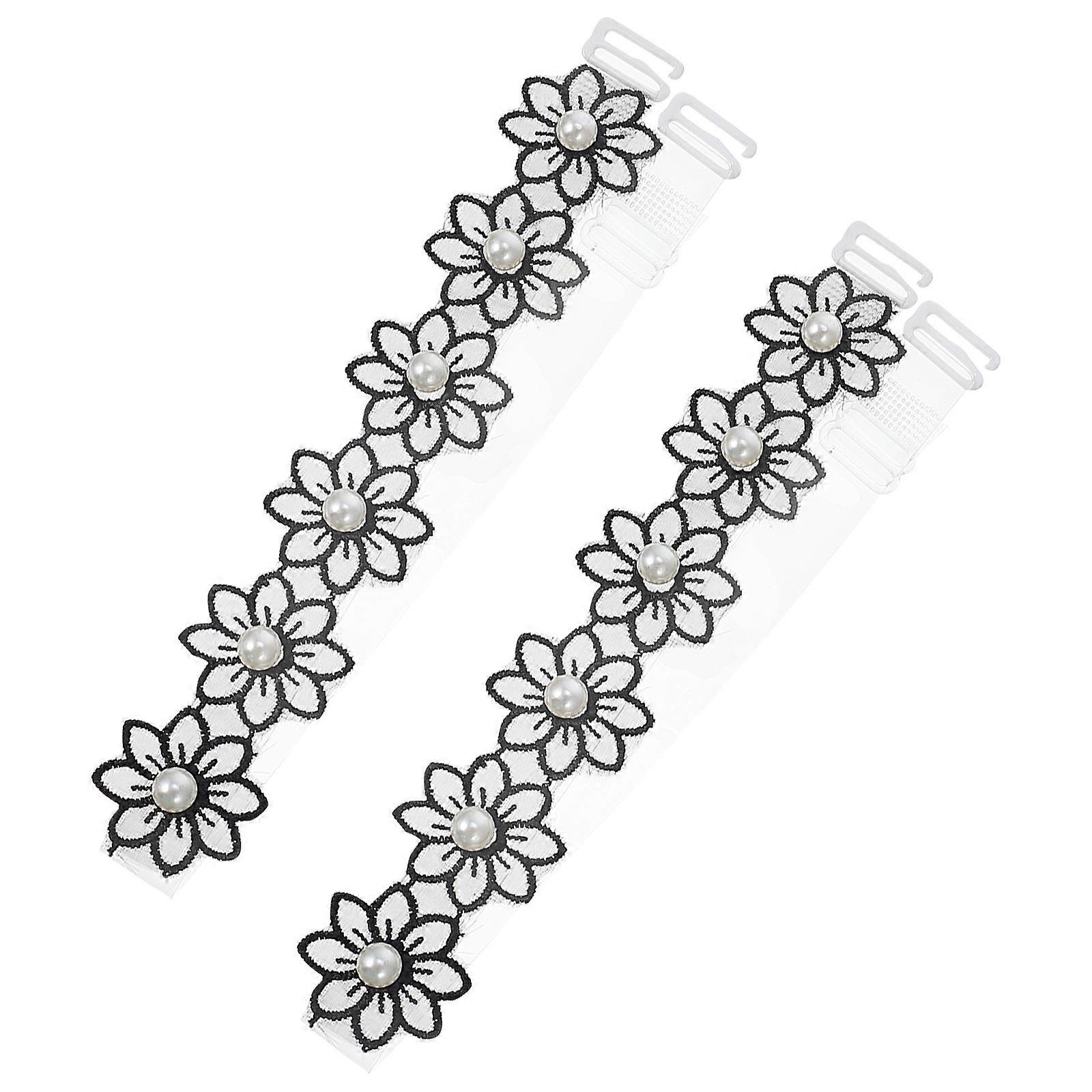 Transparent Slip Resistant Pearl Beaded Shoulder Strap for Underwear Accessories, Durable & Easy to Replace, Fits Removable Straps for Off Shoulder