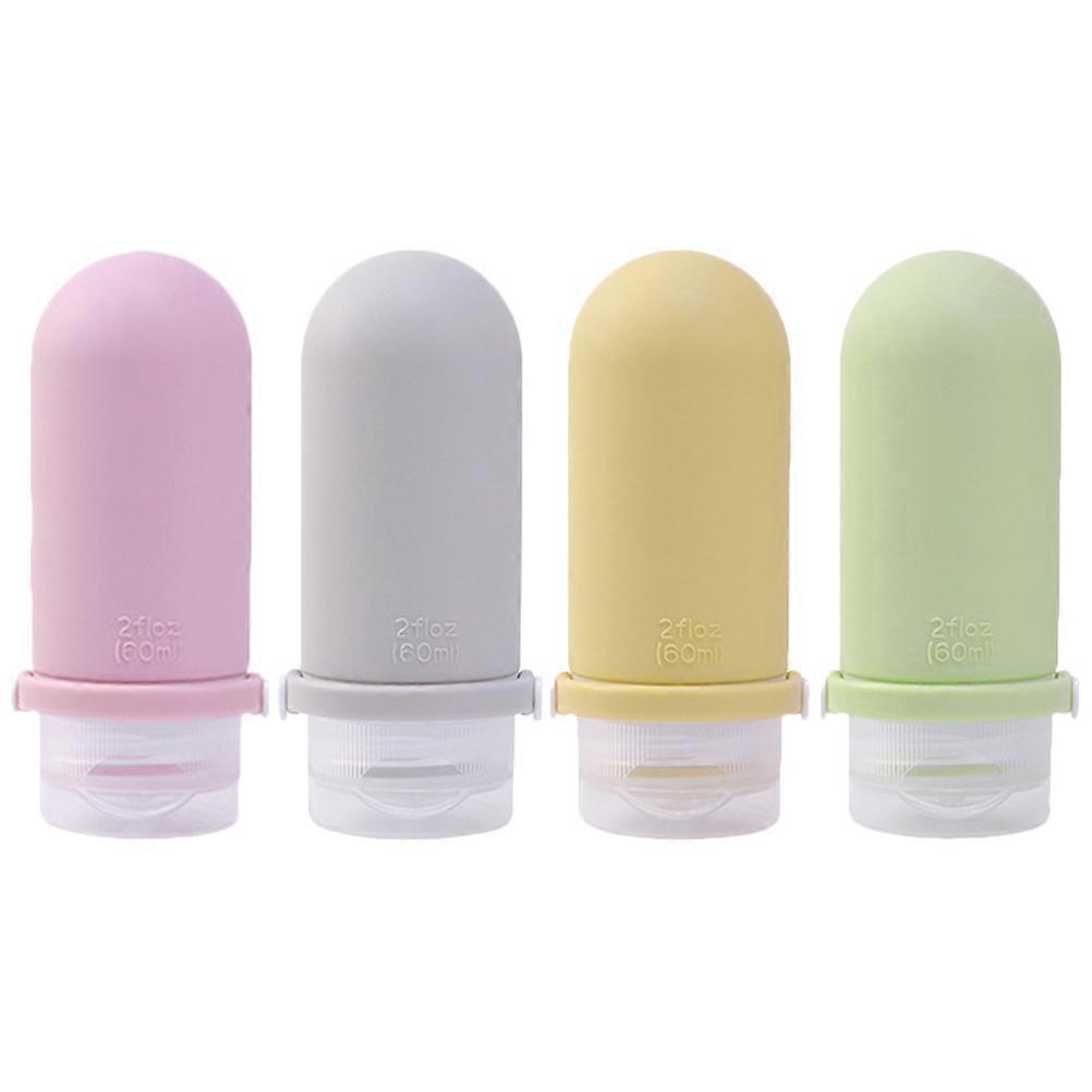Portable Liquid Containers Refillable Leak Proof Assorted Color 60ml Camping Use 4Pcs