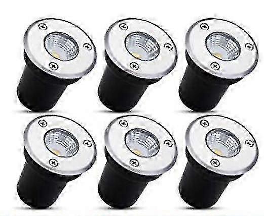 6pcs Warm White 3wcob Inground Lamp-65mm