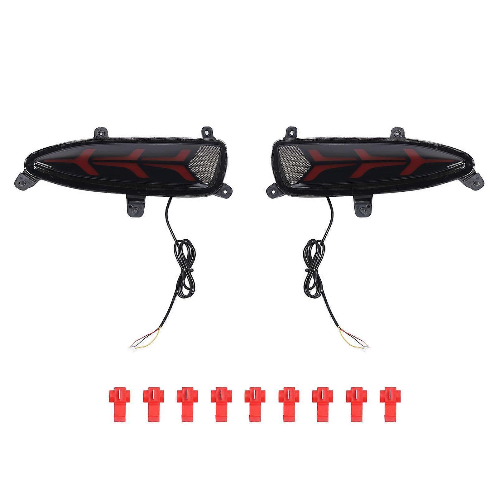 1 Pair LED Rear Bumper Reflector Fog Brake Turn Signal Indicator Light Left Right Fit For I20 Facelift 2018 to 2020