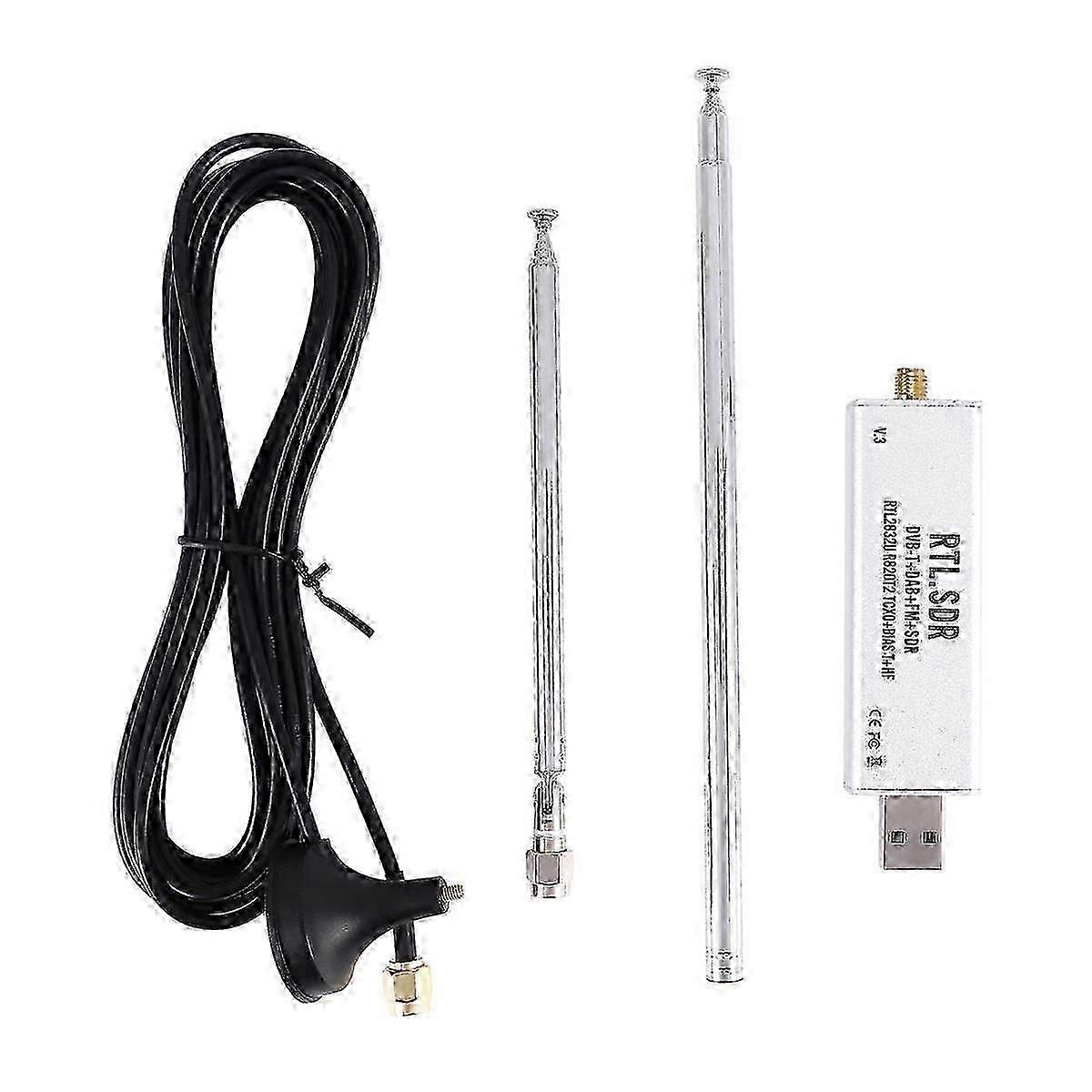 Odbiornik RTL SDR V3 RTL2832U 0,1 MHz-1,7 GHz Odbiornik TCXO SMA z anteną DS