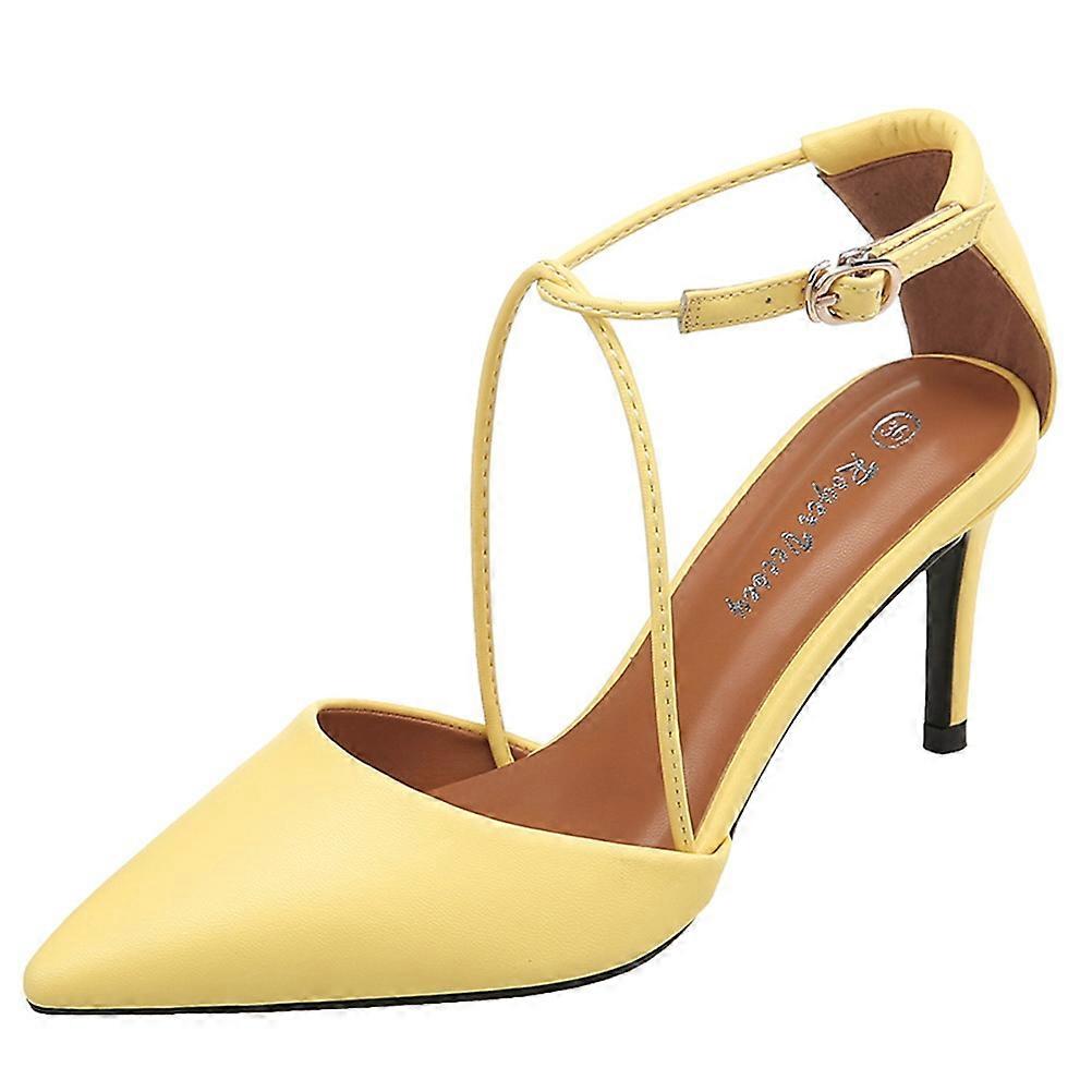 High Heel Shoes Women Spring Summer Square Toe Microfiber Rubber Footwear 1 Pair