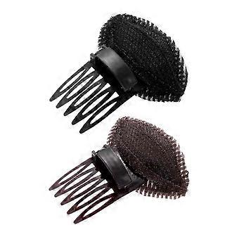 2Pcs Front Cheveux Volume Fluffy Puff Éponge Pad Clip Peigne Insérer Outil Base DIY Princesse Style Augmentation Cheveux Éponge PadYMMR)