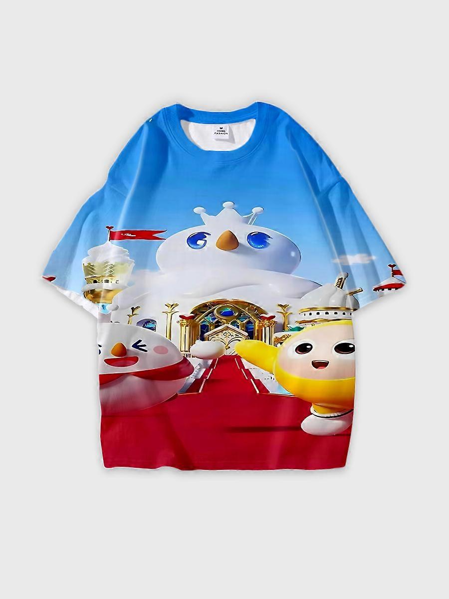 T-shirt round neck Pattern loose short sleeve JW1930