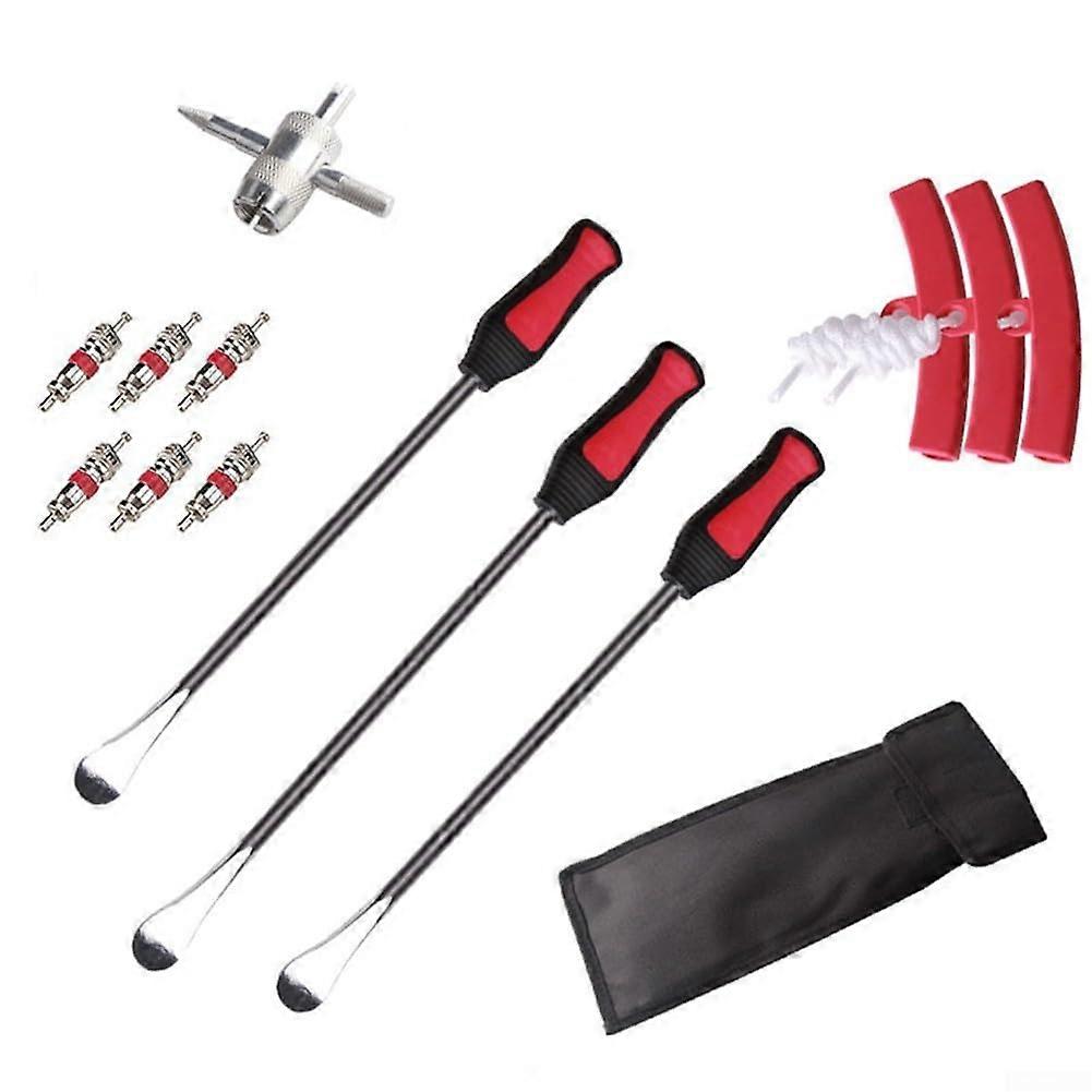 Essential toolset for motorcycle tire , featuring ergonomic and sturdy levers (3 rubber crowbars)
