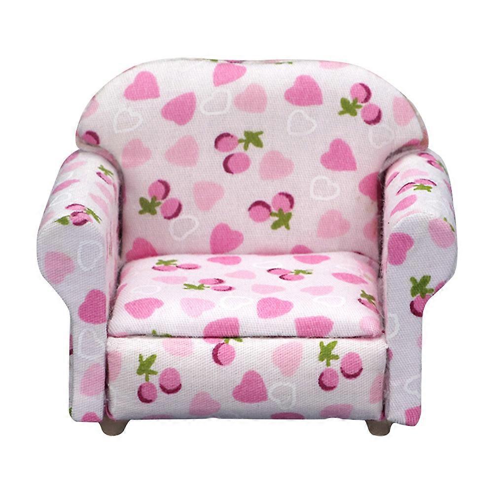 Miniature Sofa Decor Mini Sofa Pink 9.2X6.8X6.4CM Model Model Decoration 1Pack
