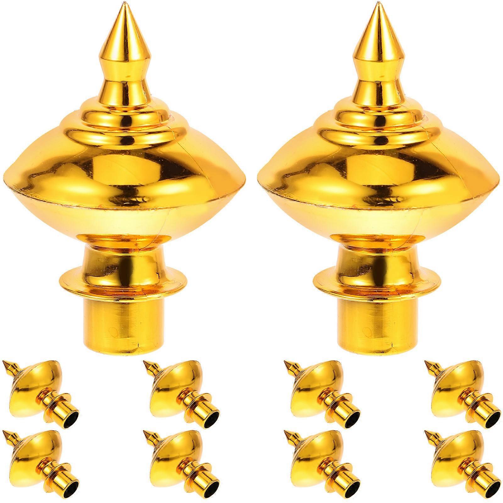 High Gloss Aluminum Flagpole Toppers Replacement Parts for National Advertising Poles Weather Resistant Durable Finials 10pcs Set