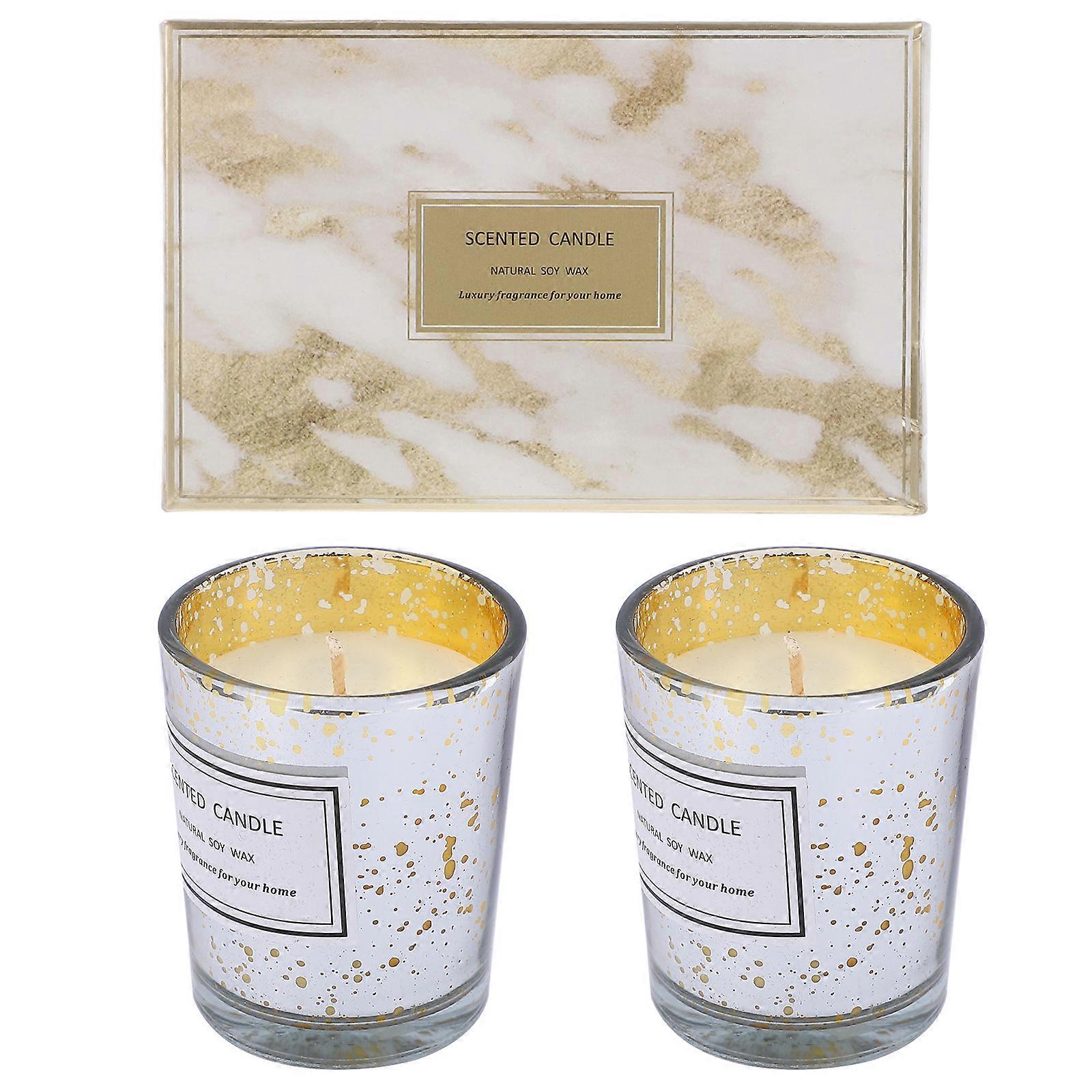 Unique Candles Aromatherapy Candles Stress Relief Home Use Assorted Color 6.8X5.6CM Synthetic Material Design 2Pcs