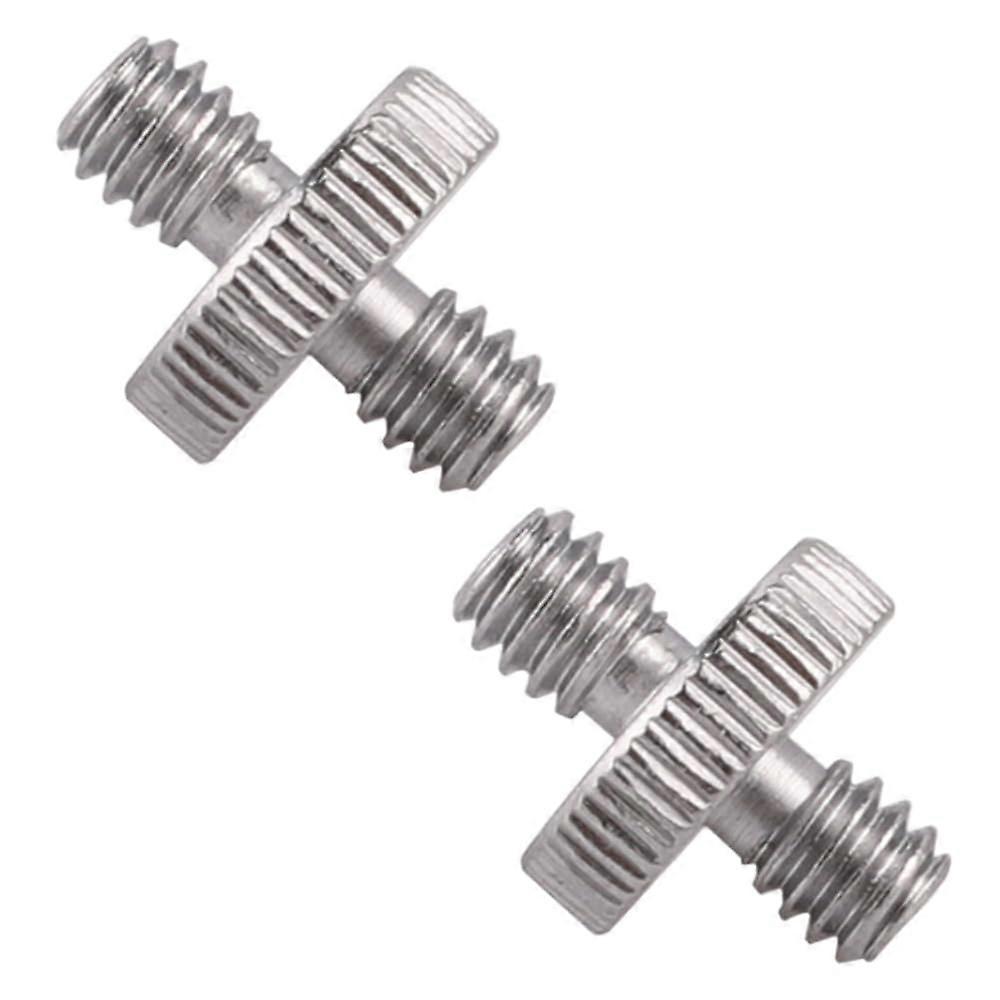 Camera Adapter Screw 1/4' Male Thread Tripod Screw Adapter Metal Double Head Bolt for Cameras Shoulder Rigs and Light Stand 2 Pack