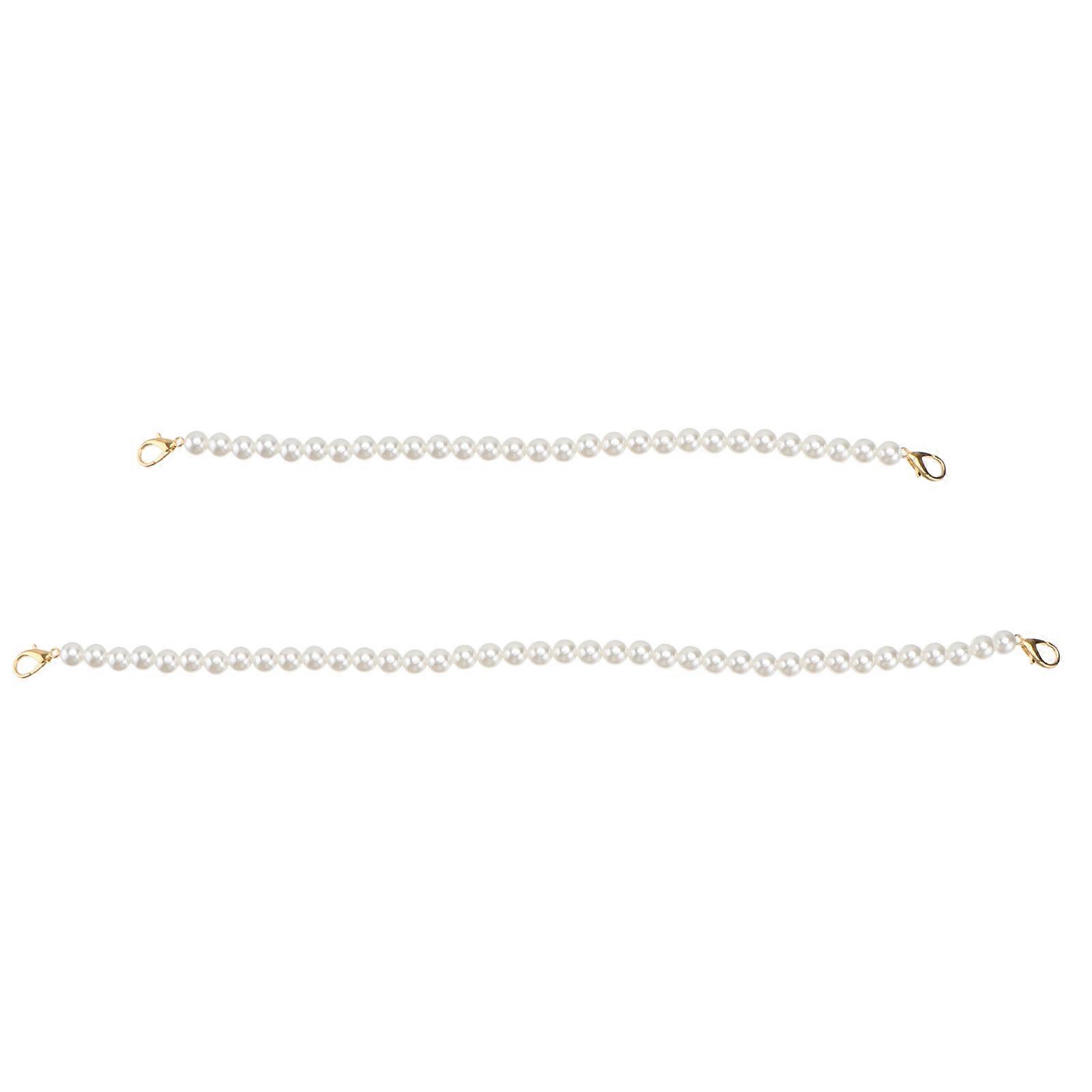 Simple Design Bag Strap Handbag Chain Replacement Bag Accessory White 2Pcs