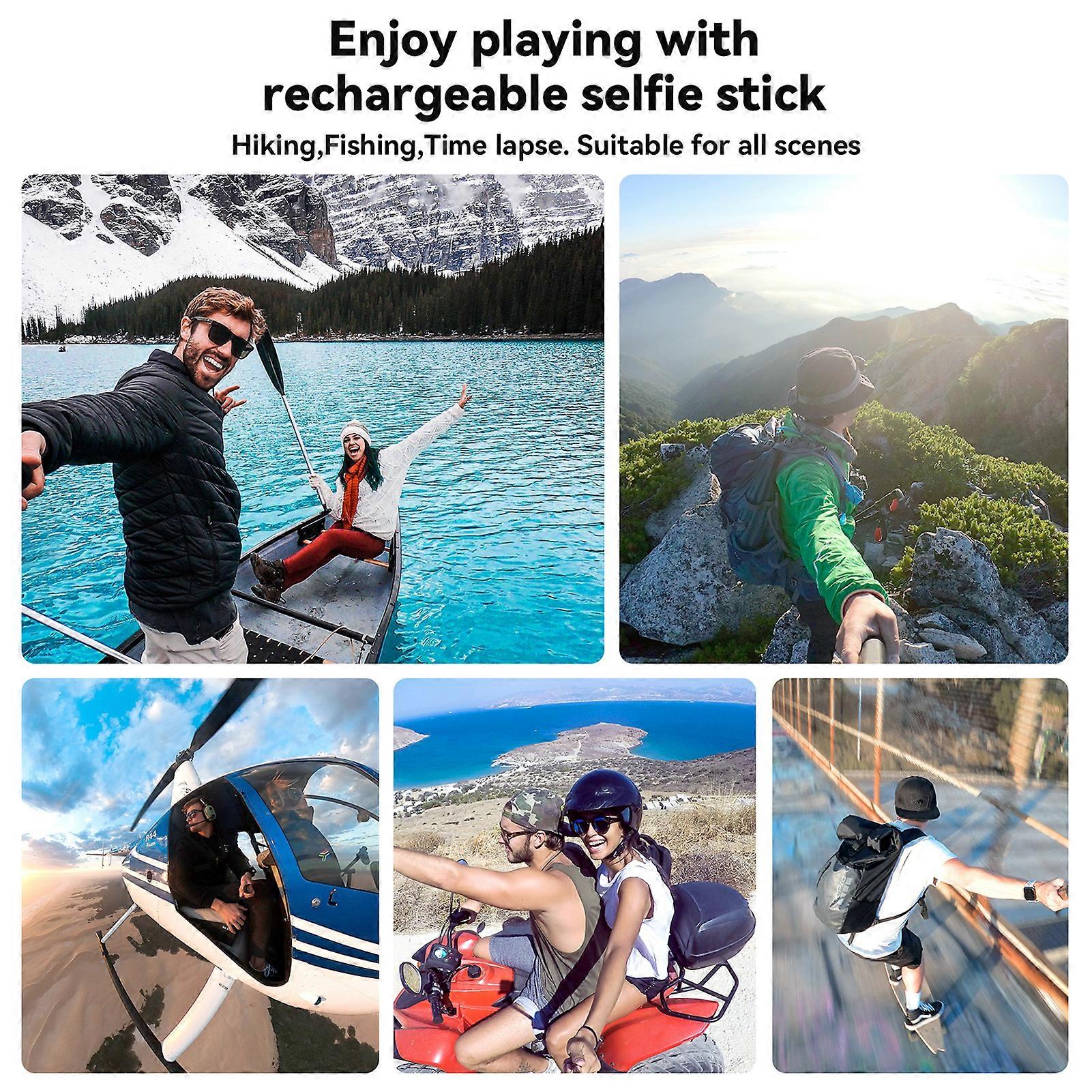 TELESIN  TE-CSS-001 Rechargeable Selfie Stick QC/PD3.0 fast charging Power Selfie Stick 90CM Telescoping Selfie Pole with 1/4 Inch Screw