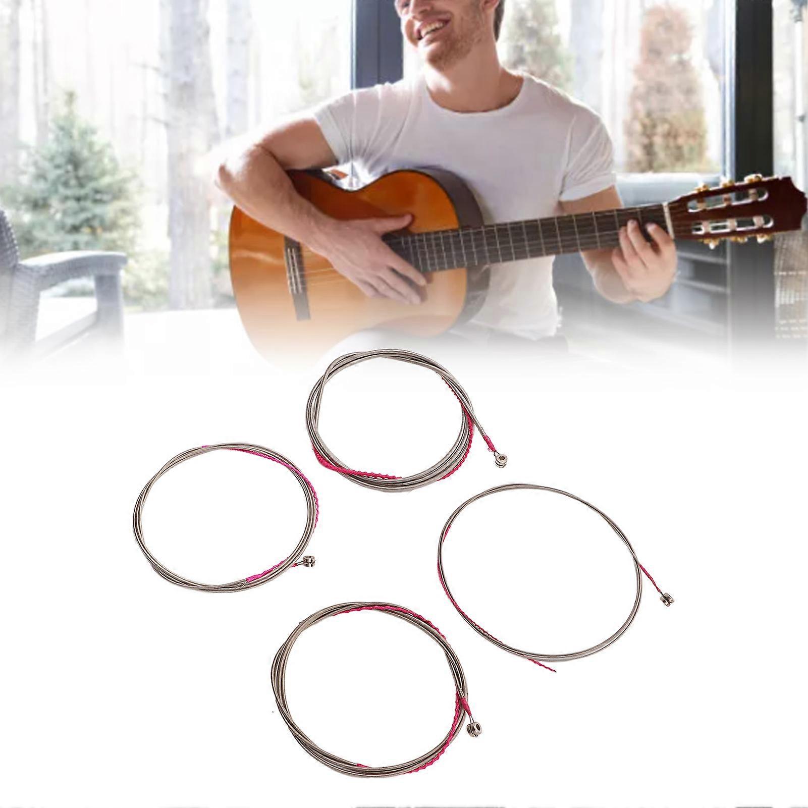 4pcs Bass Strings 4 String Metal Replaceable Decorative Practical Guitar Strings Replacement for Instrument Accessories