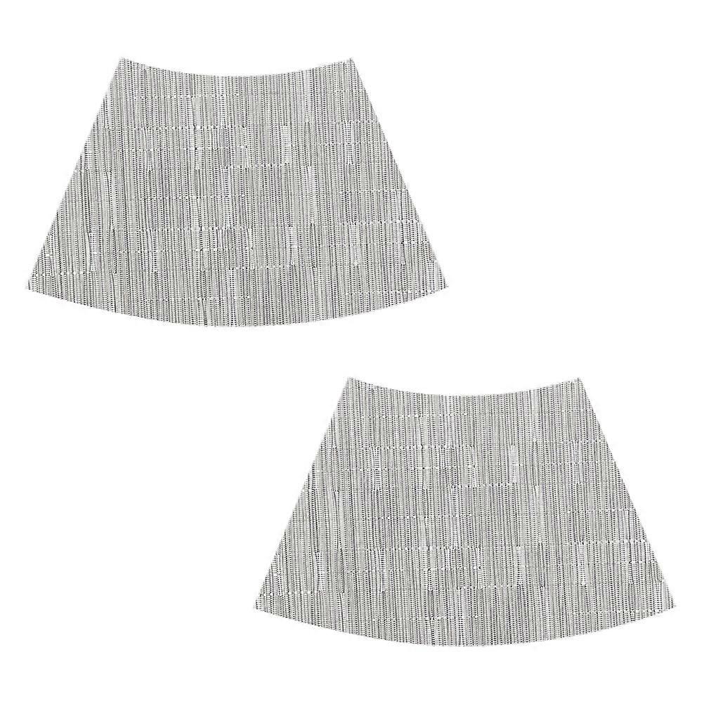 Silver PVC Fan-Shape Place Mat for Heat Insulation with 2Pcs Set