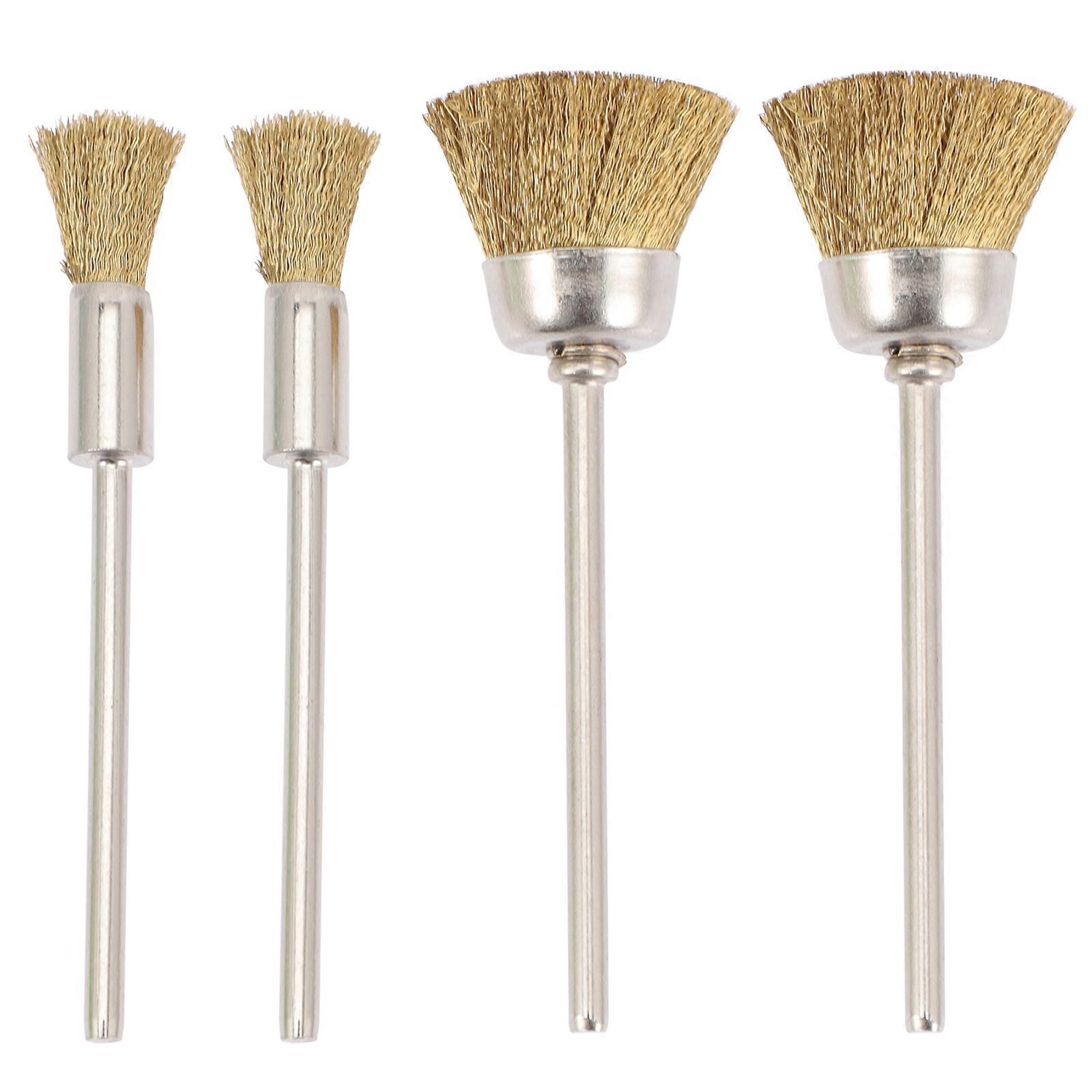 Nail Drill Bit Wire Cleaner Brush Golden Multi Functional Maintain Nail Drill Bits 5.5x1cm 4Pcs