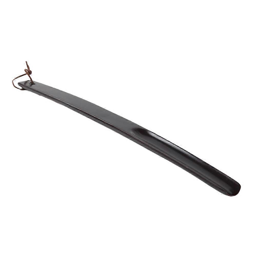 Curved Solid Wood Shoehorn with Rope Ergonomic Shoe Lifter for Easy Wear, Durable & Smooth Finish, Unisex & Portable for Home or Hotel Use
