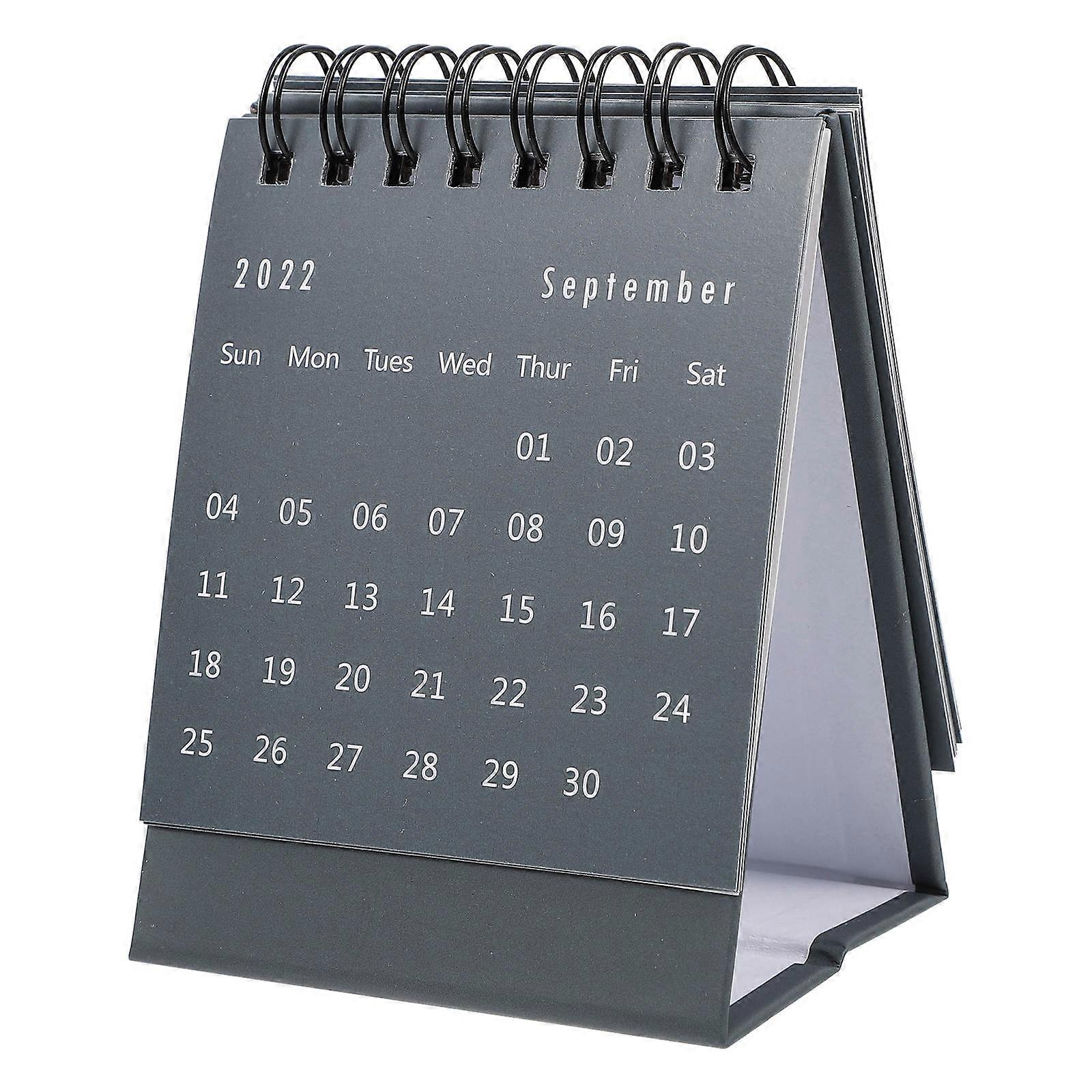Decorative Calendar Mini Calendar Date Marking Folding Design Simple For General Users 8.3X7.7CM Grey 1Set