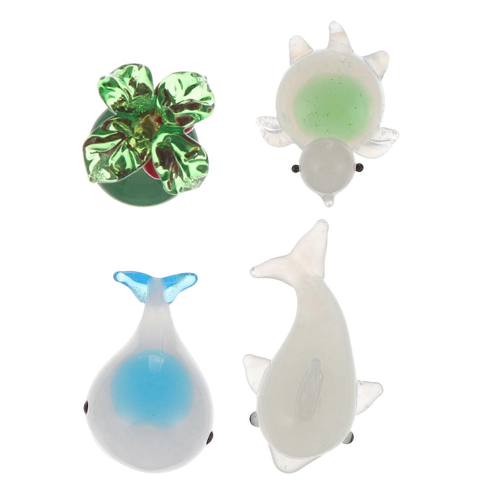 Decorative Desktop Ornament Glass Sculpture Home Decor Tabletop Design 2.5X1.5CM 4Pcs