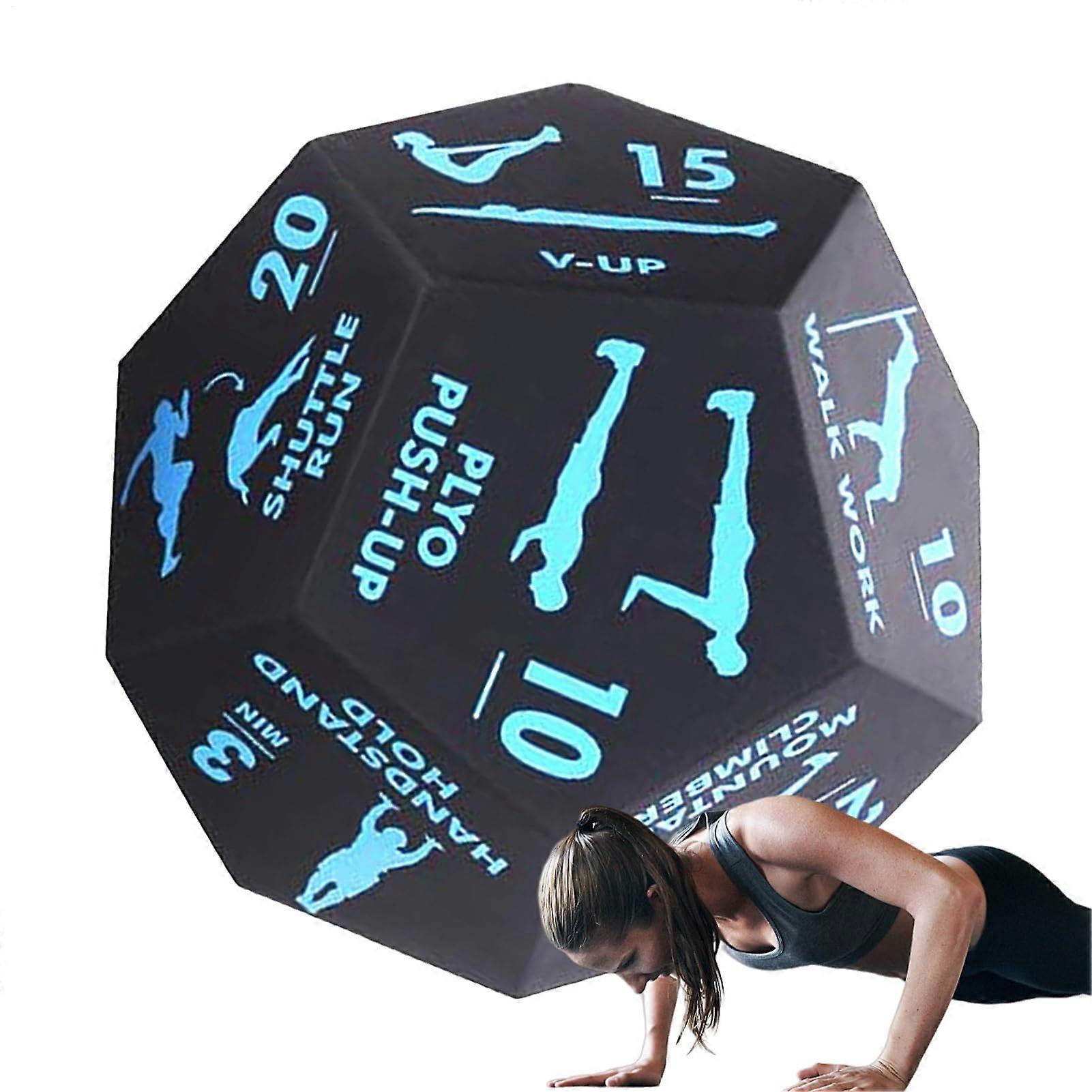 Fitness Cube, 12Sided Exercise Cube for Home Training, Sports Accessories for Strength Training Exercises for Women and Men Blue