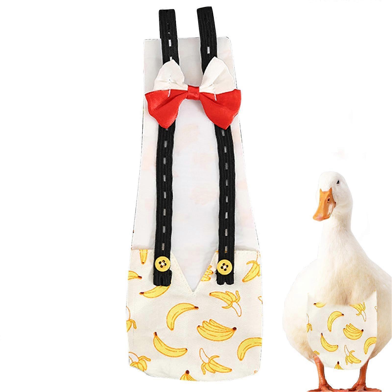Duck Diapers  Pet Chicken Diaper  Reusable Duck Diapers with Bow Ties Washable Printed Fabric Pet Poultry Nappy Accessories Banana