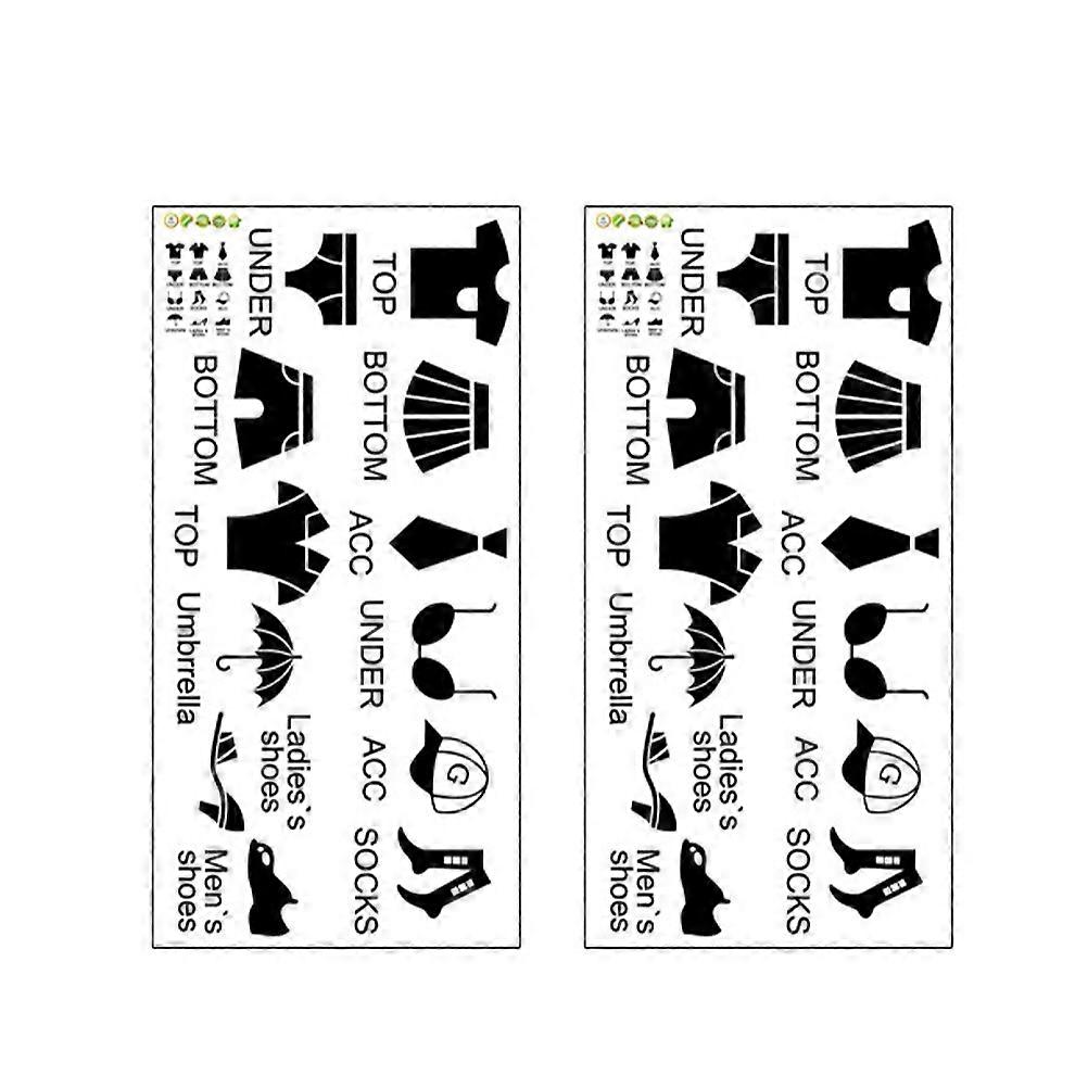 2 Sets Removable Black Clothes Storage Labels for Closet Organization   Easy Apply Laundry Sorting Wall Decals for Compact Spaces