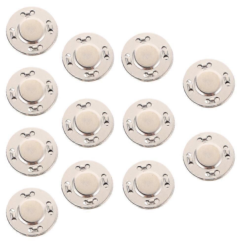 15 Pairs Durable Magnetic Buckles for Bags and Clothing Silver Color