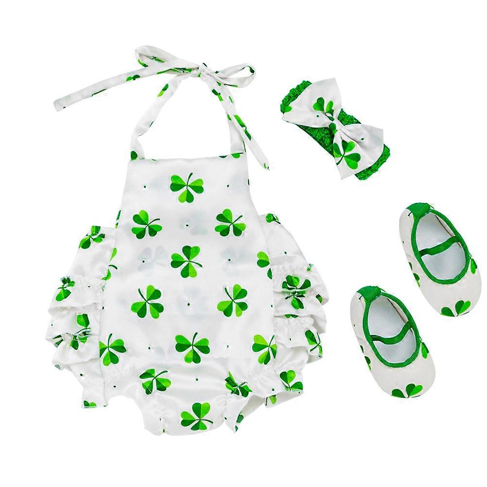 Newborn Outfit Set Baby Girl Jumpsuit Photo Prop Soft Polyester 66cm 3Pcs