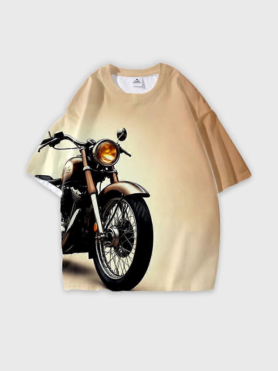 T-shirt round neck Pattern loose short sleeve E177