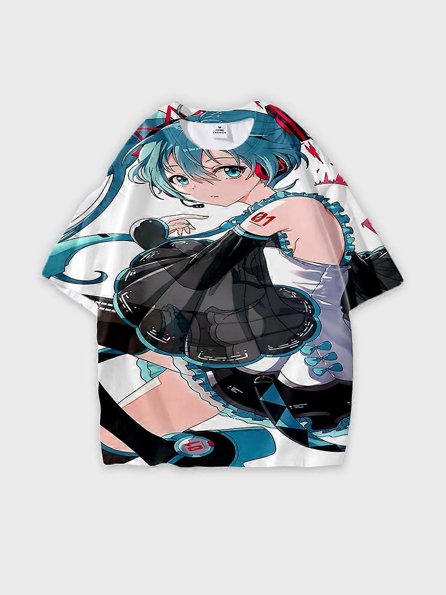 T-shirt round neck Role Pattern loose short sleeve C695