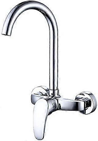 Kitchen Sink Mixer Taps Chrome 360° Rotatable Single Lever Mixer Tap Wall Mounted Kitchen Faucet Ref: 6967