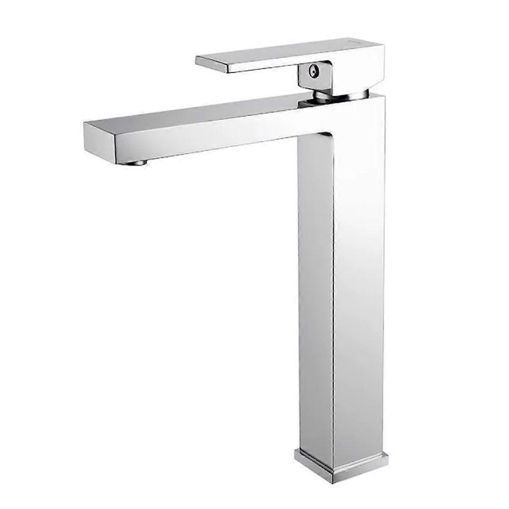 Stainless steel wallmounted basin faucet, single lever mixer, chrome
