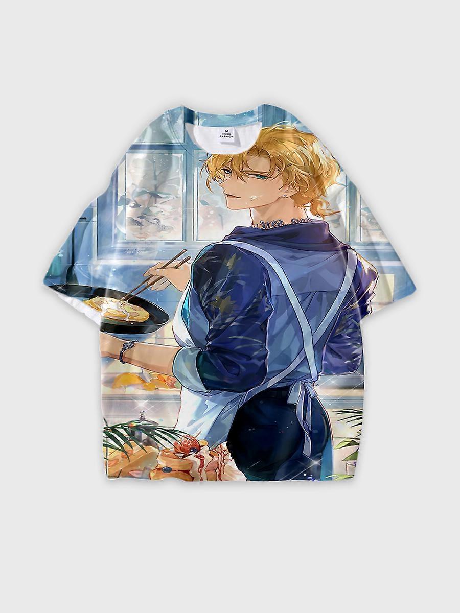 T-shirt round neck Role Pattern loose short sleeve E3606