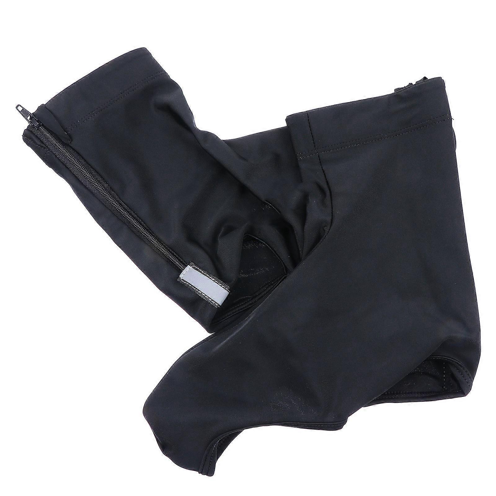 Durable Black Windproof Shoe Covers for Cycling, Fishing, and Climbing Activities Featuring Zipper Design and Sold as 1 Pair