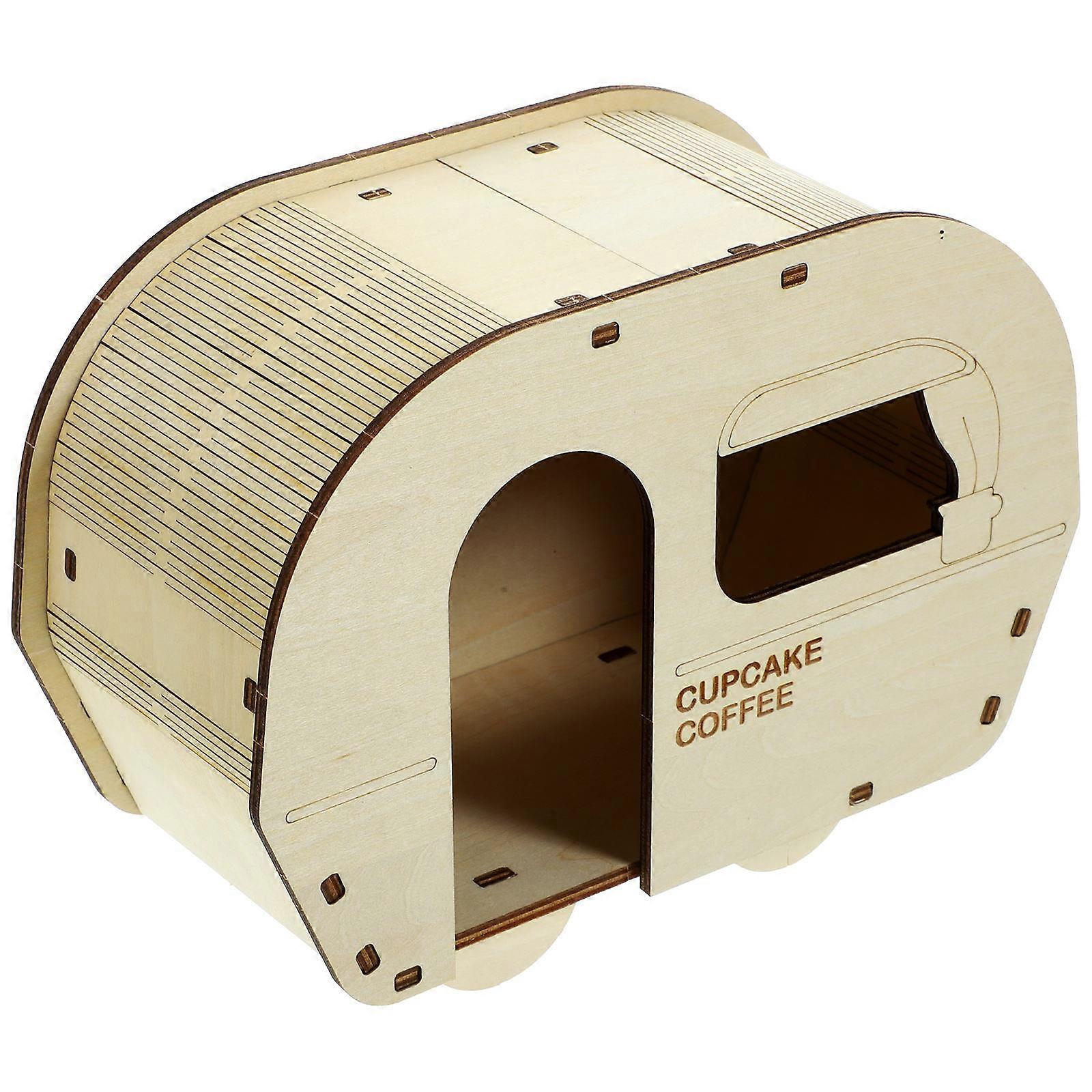 Wooden Hamster Hideout Durable Natural Pet Sleeping House for Hamsters, Rats, and Chinchillas Cozy Hideaway for Play and Rest