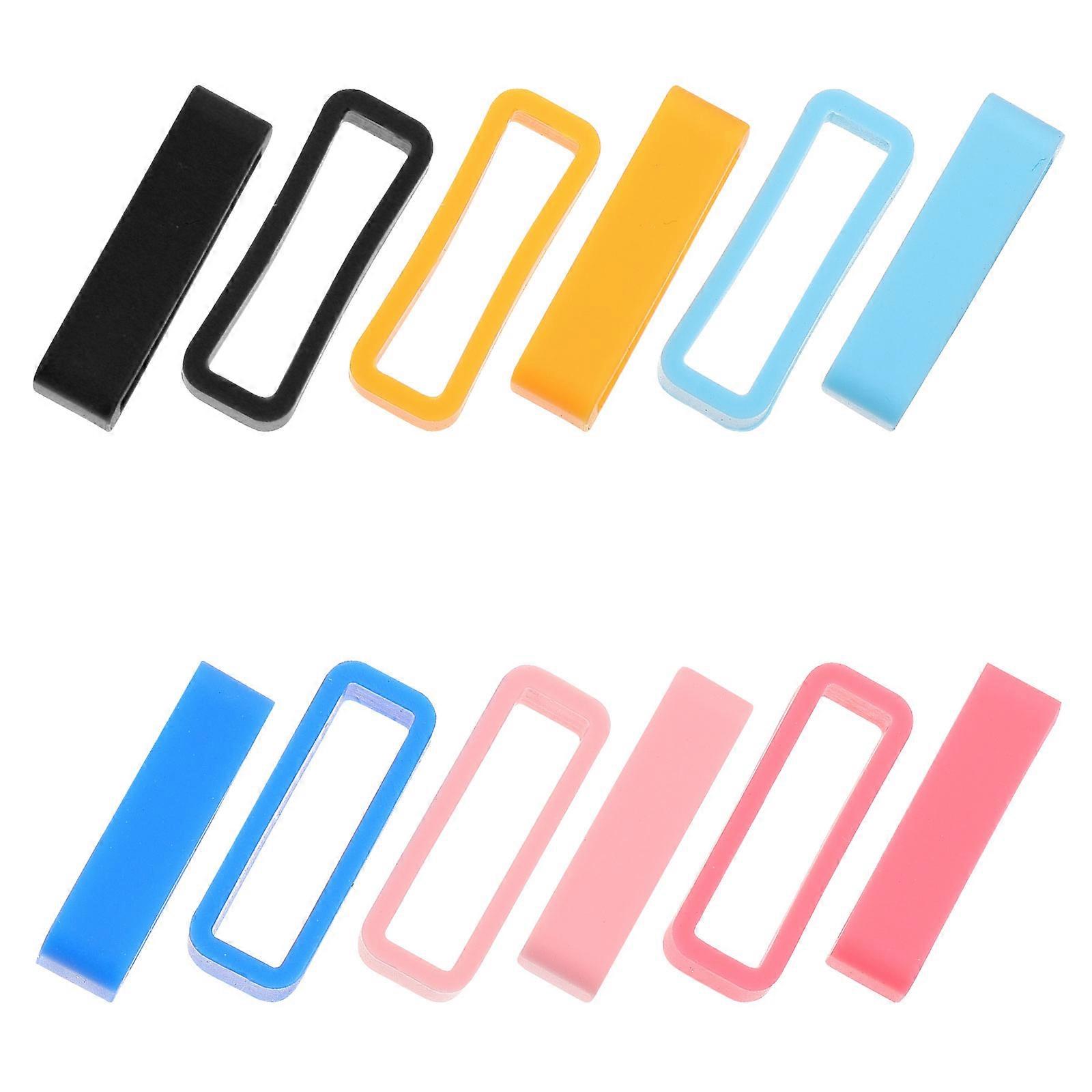 12pcs Silicone Watchband Loops Watch Strap Keeper Rings Durable Secure Fastener for Sports Smartwatches Compatible with Silicone Bands
