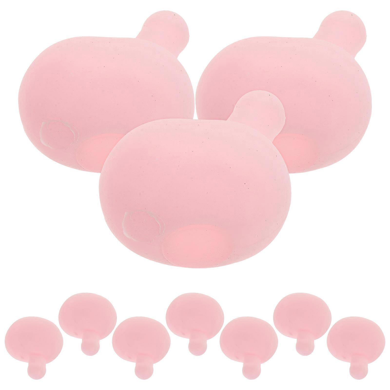 Pink Silicone Squeeze Toy Insert Bubble for DIY Use Stress Relieving Elastic Doll Making Accessories 10pcs