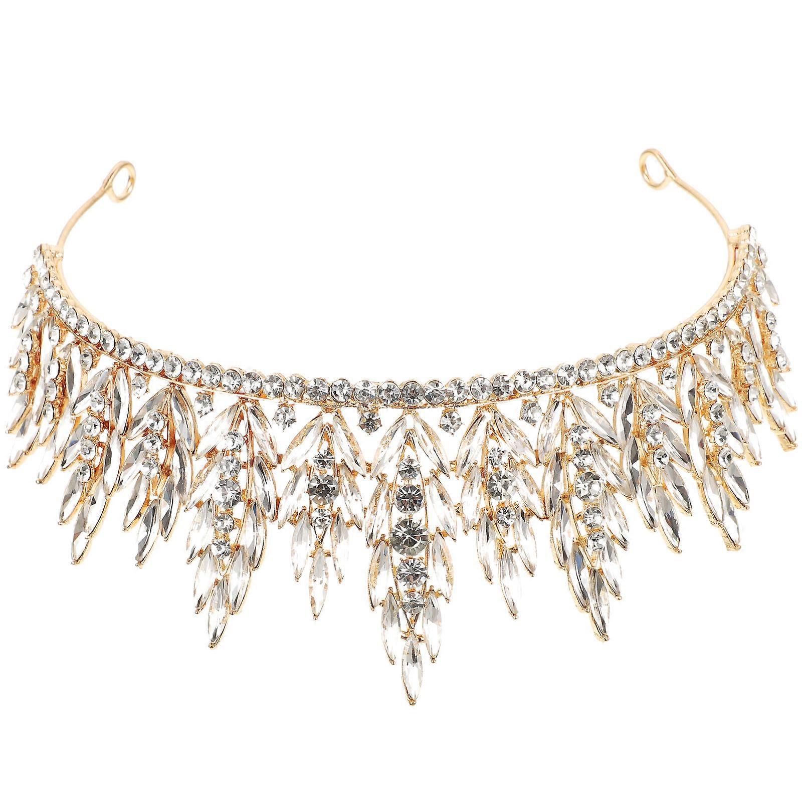 Rhinestone Headband Bridal Base Silver Rhinestones 7.07x5.31in 1Set