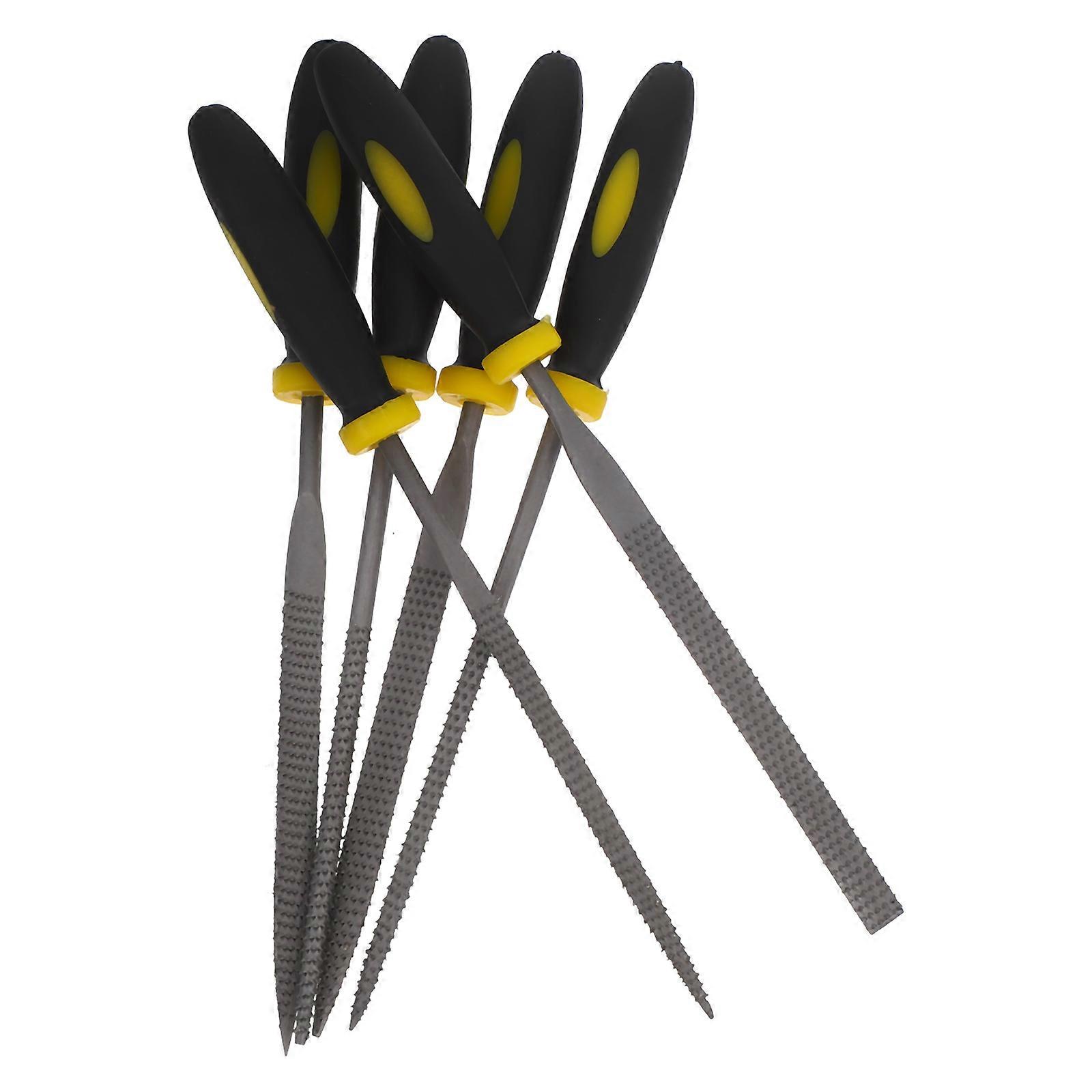 Mini File Kit 140x3mm Comfortable Hand Grip Handles For DIY Projects Material Removal 6Pack
