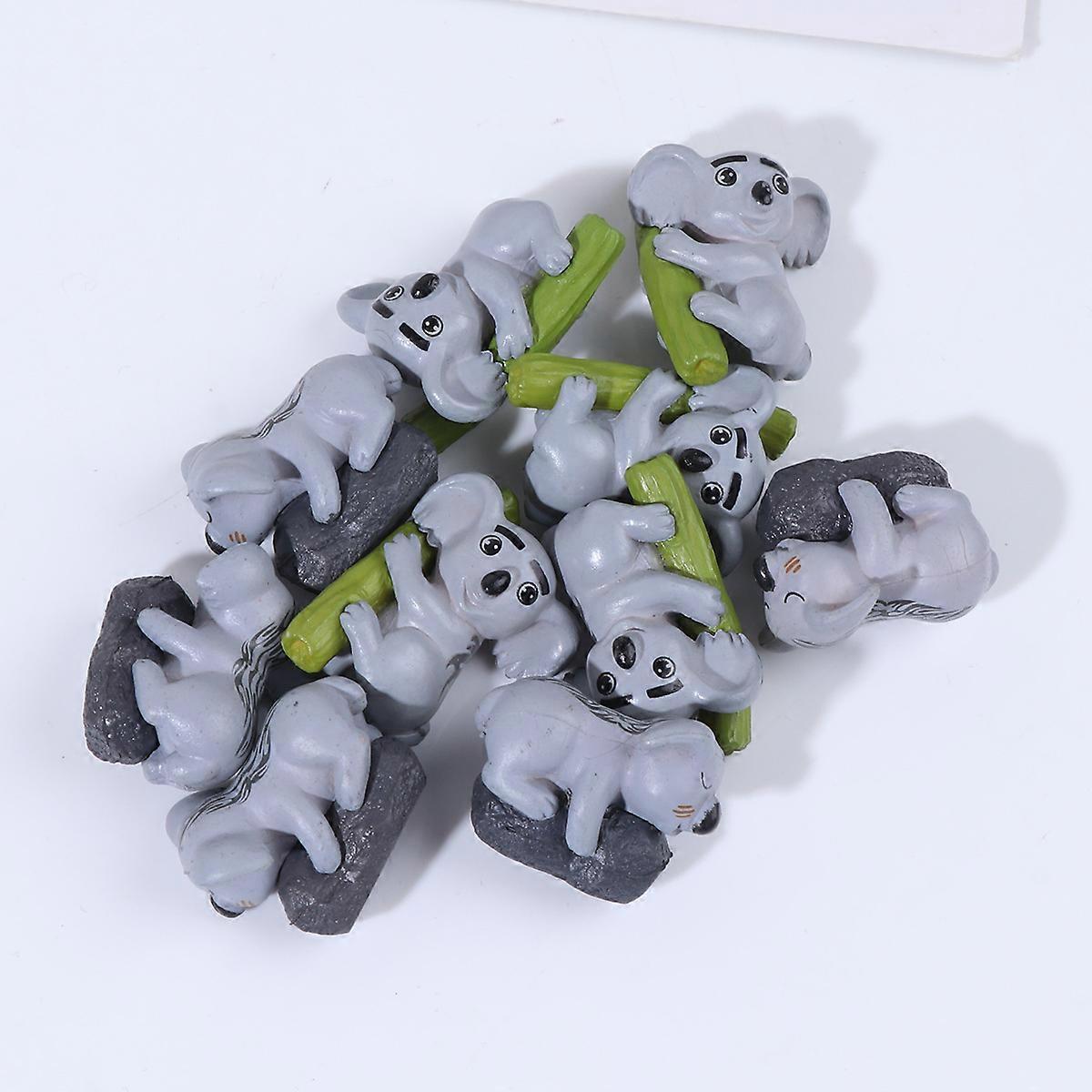 Desktop Resin Ornaments Miniature Coala Adornments for Home Decor Grey 2.5X1.5cm Mixed Style 10Pcs