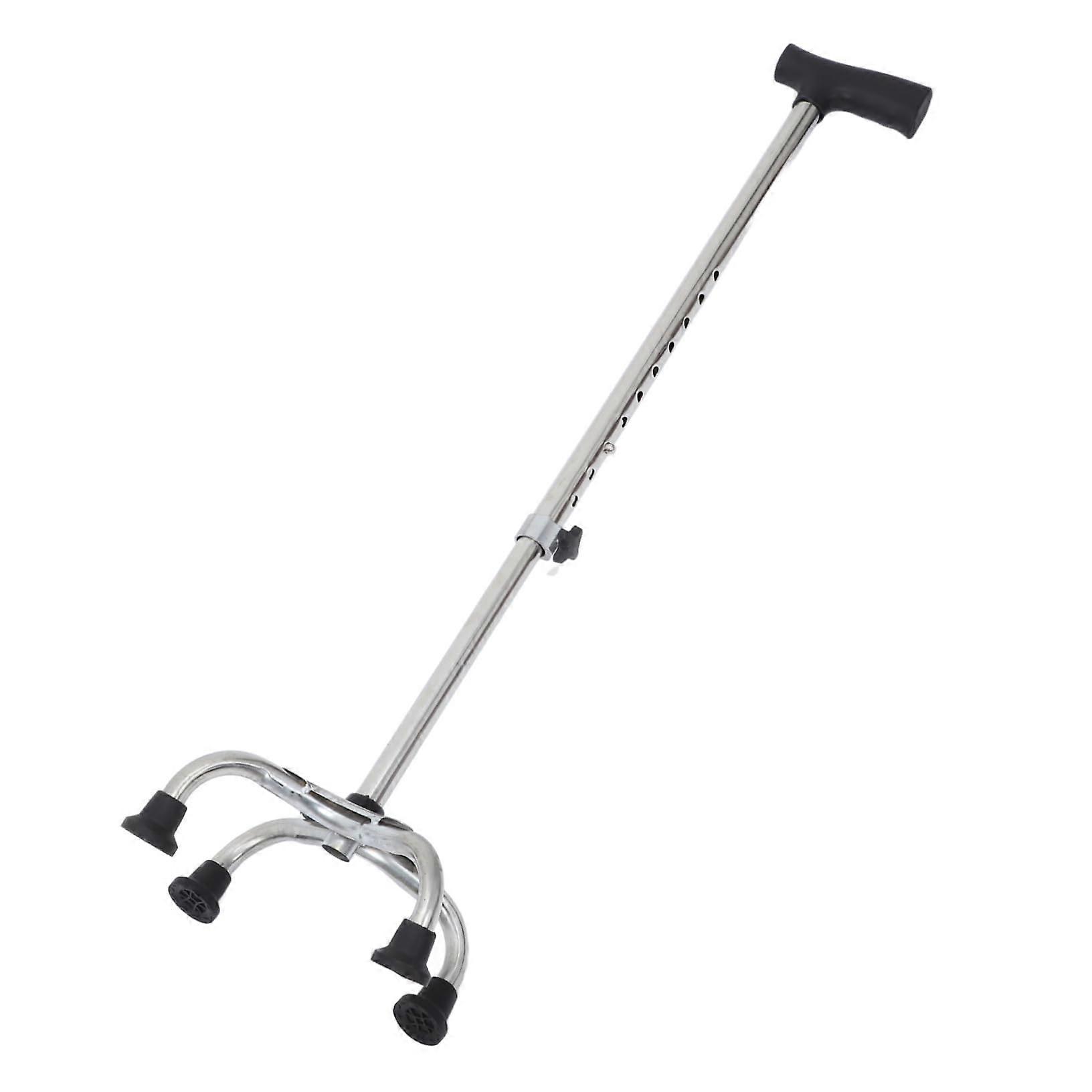 Ergonomic Walking Stick for Seniors Adjustable Cane with NonSlip Base and Quadruple Stability for Support Indoors
