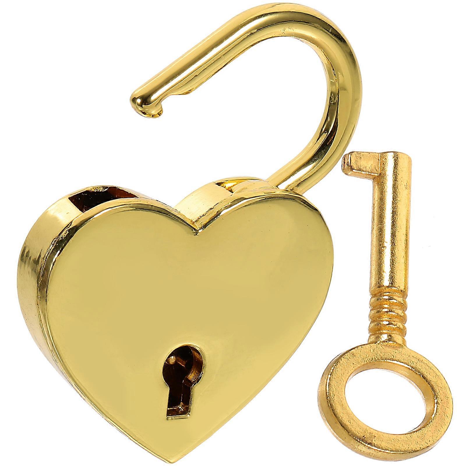 Jewelry Box Lock Hardware Metal Material Made Durable Suitcase Safety Golden 1Set