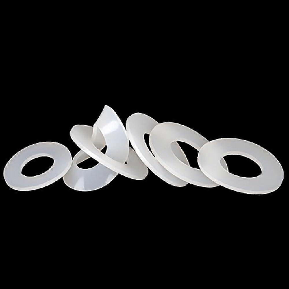 10 pieces of flat gaskets made of silicone rubber for sanitary fittings – M2 to M12, 1–3 mm thickness, temperature resistance (6x13x2mm).