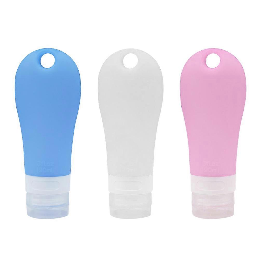 Portable Travel Bottles Set in Assorted Colors Made of Silicone for Liquid Storage 90ml