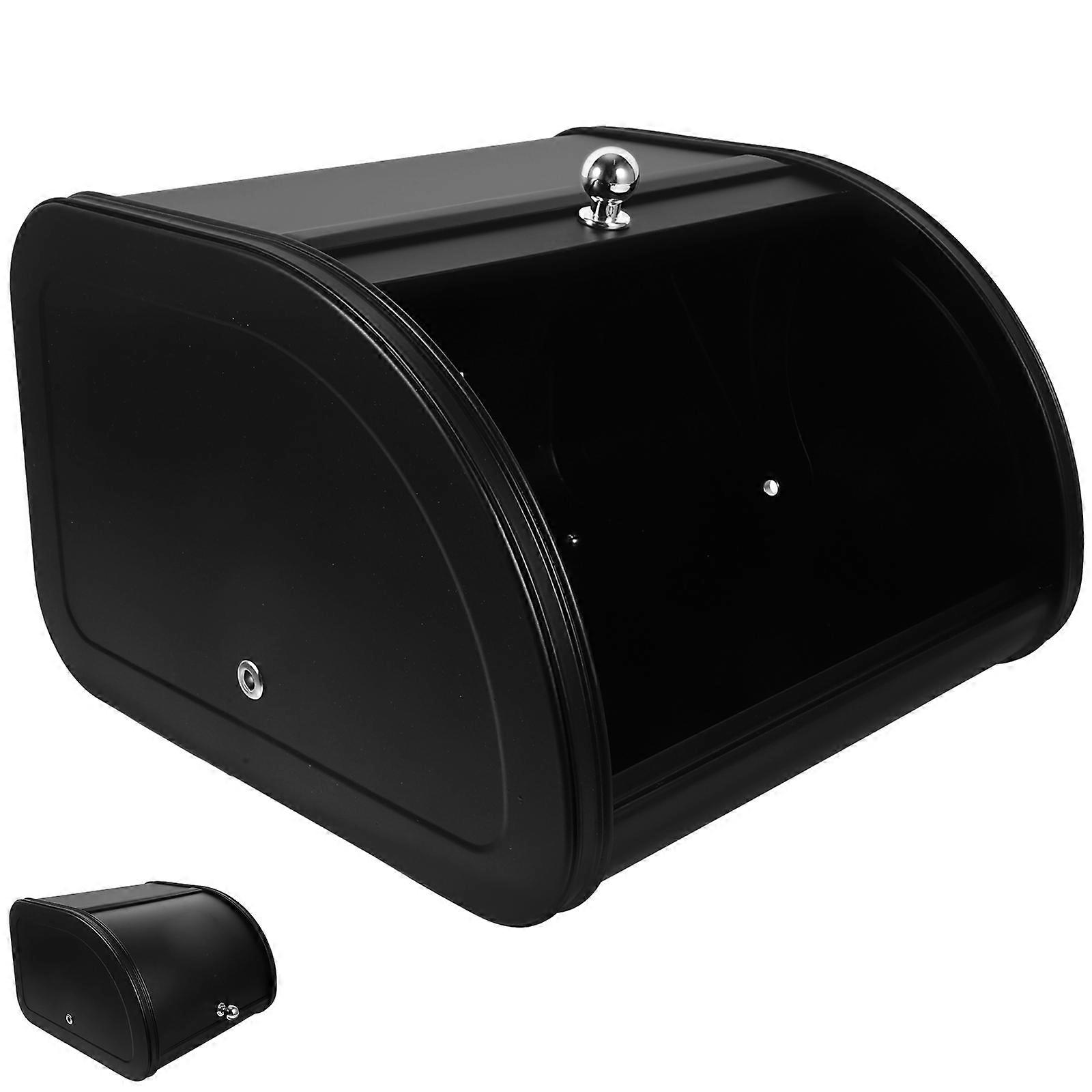 Bread Keeper For Bakers Kitchen Use Sliding Closure 25.00X25.00X16.50CM Black 1Set
