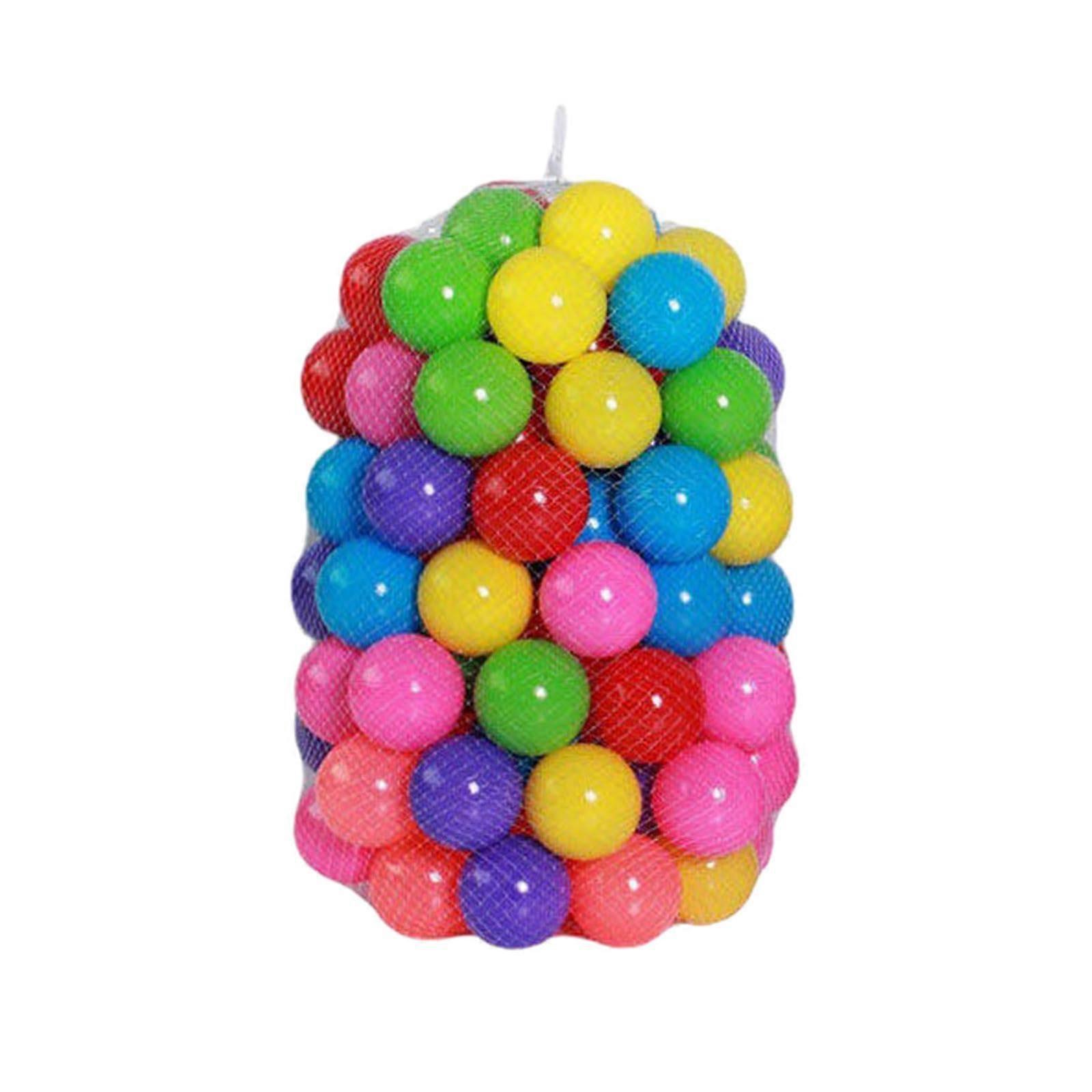 100 Pieces Colourful Plastic Balls for Ball Pit, Baby and Children's Playset, Compatible with Bouncy Castle and Trampoline